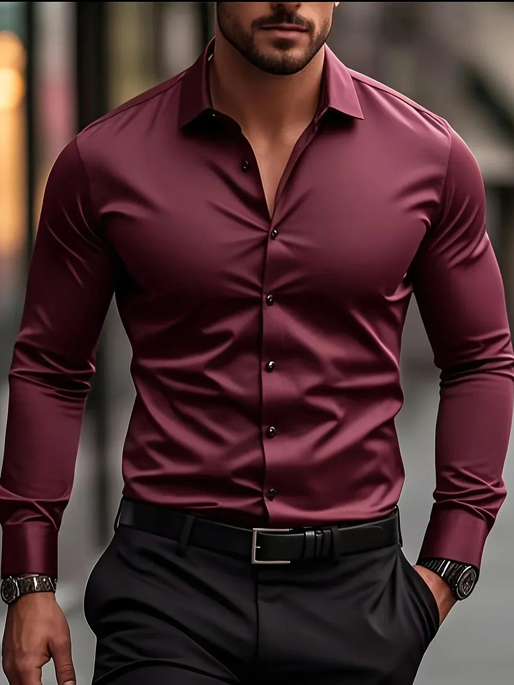 Gerardo – Camisa elegante de manga larga con botones - Musa de Ibiza