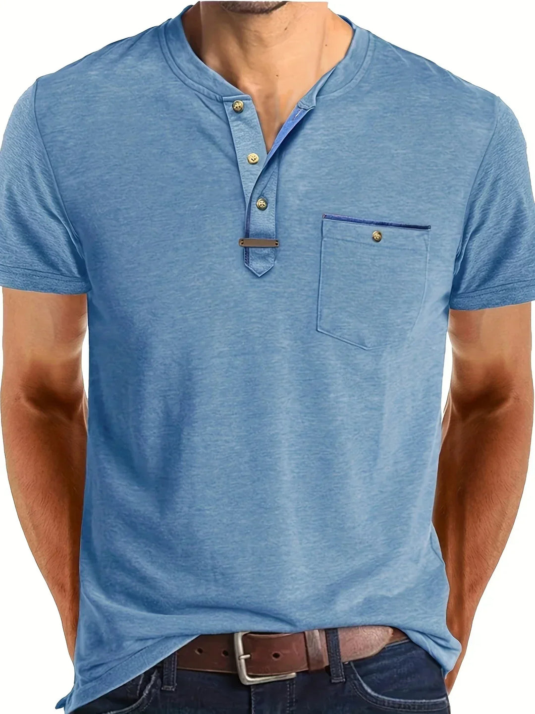Azel | Camiseta de cuello redondo elegante con bolsillo