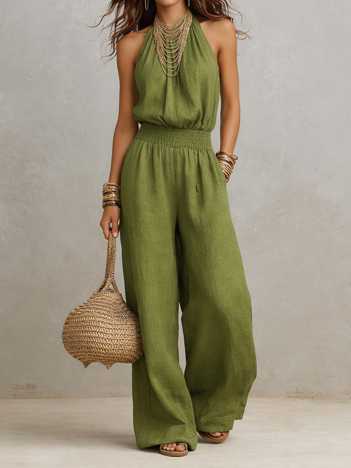 Valeria – Mono Elegante de Cuello Halter - Musa de Ibiza