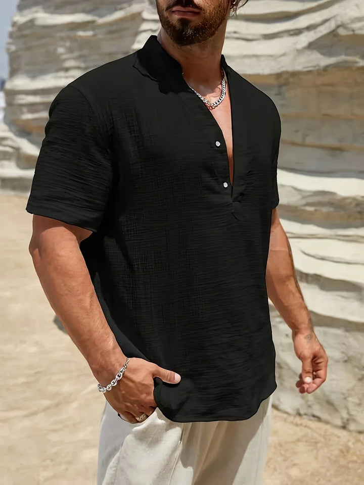 Emilio | Camisa de verano elegante con cuello alto