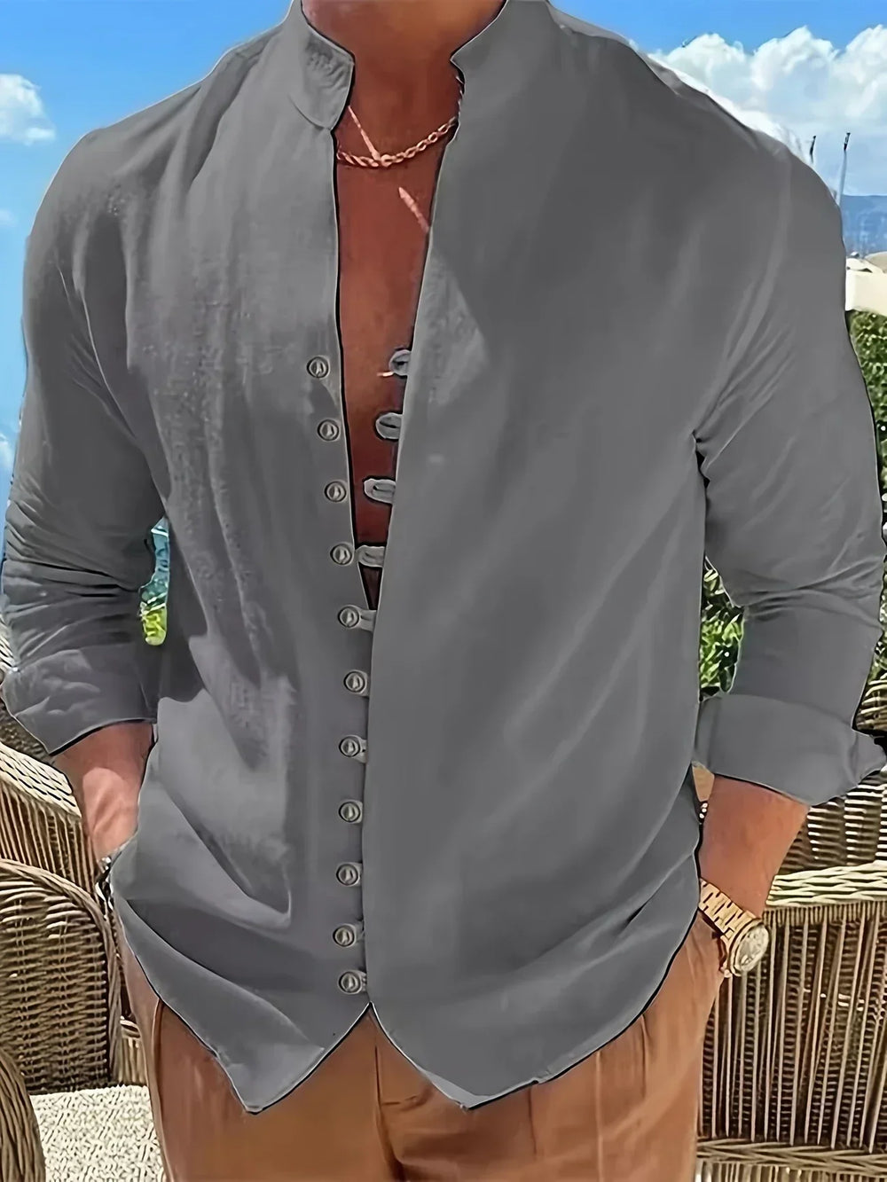Hugo – Camisa ligera de algodón de manga larga - Musa de Ibiza