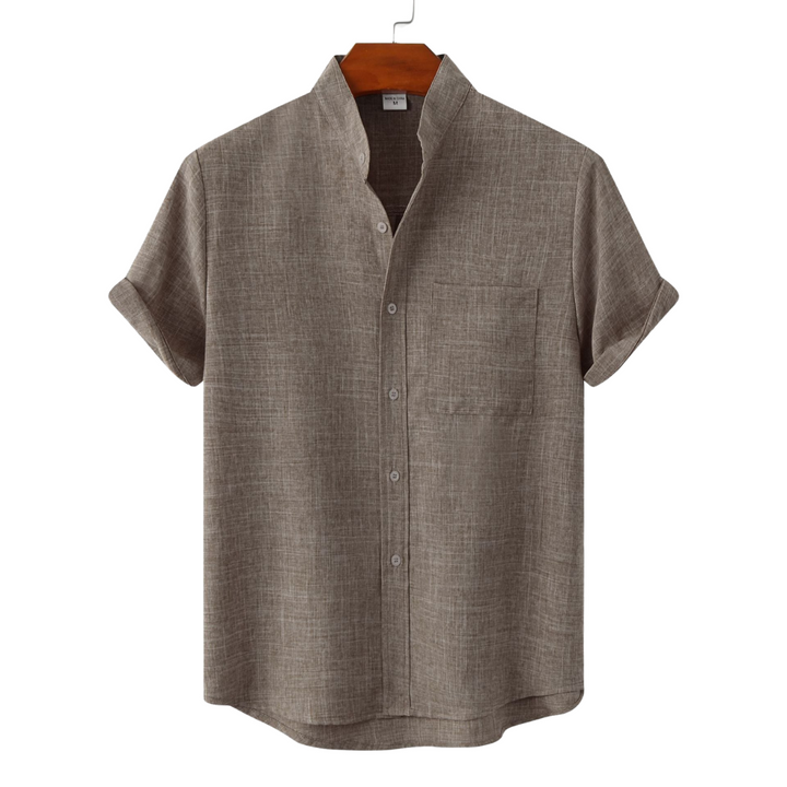 Azel | Camisa de algodón lisa con botones