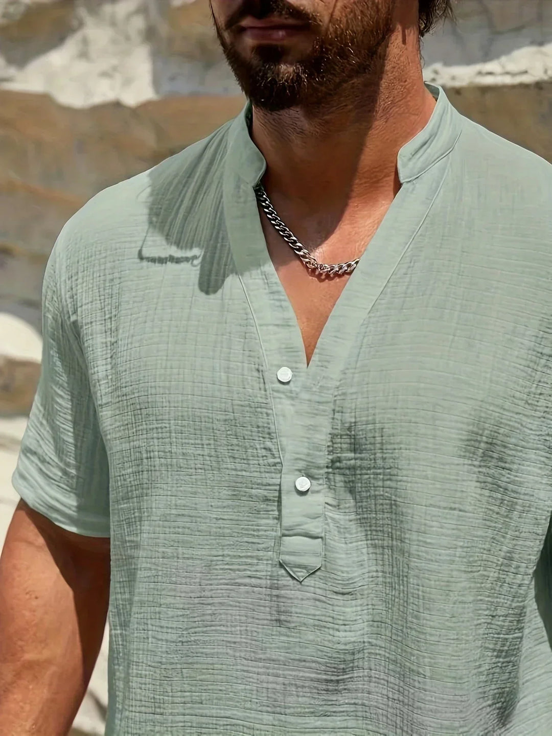 Emilio | Camisa de verano elegante con cuello alto