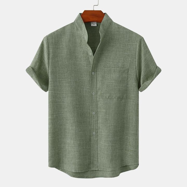 Azel | Camisa de algodón lisa con botones