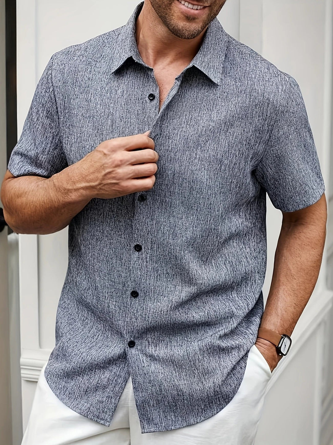 Ignacio | Camisa ligera de manga corta en mezcla de lino