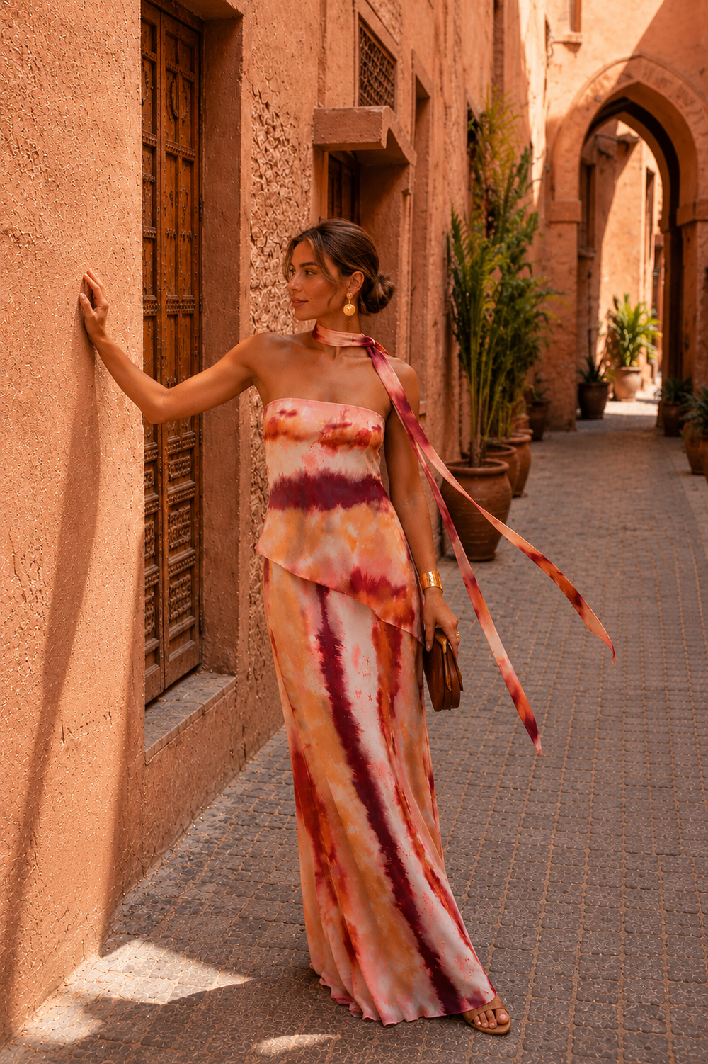 Carmen – Vestido Largo Estampado Palabra de Honor - Musa de Ibiza