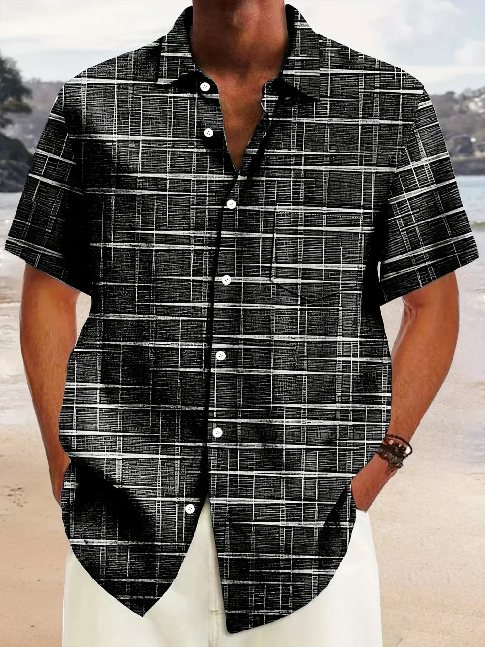 Gonzalo – Camisa elegante de rayas y cuadros - Musa de Ibiza