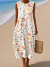 Musa™ – Vestido Midi Casual sin Mangas con Estampado