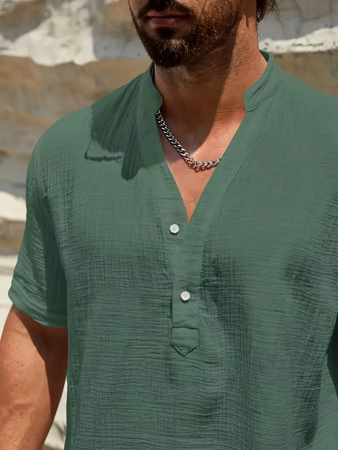 Emilio | Camisa de verano elegante con cuello alto