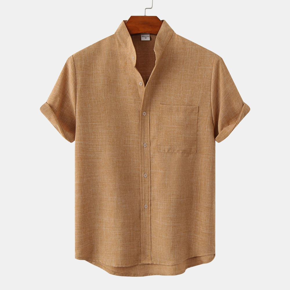 Antonio – Camisa de algodón lisa con botones - Musa de Ibiza