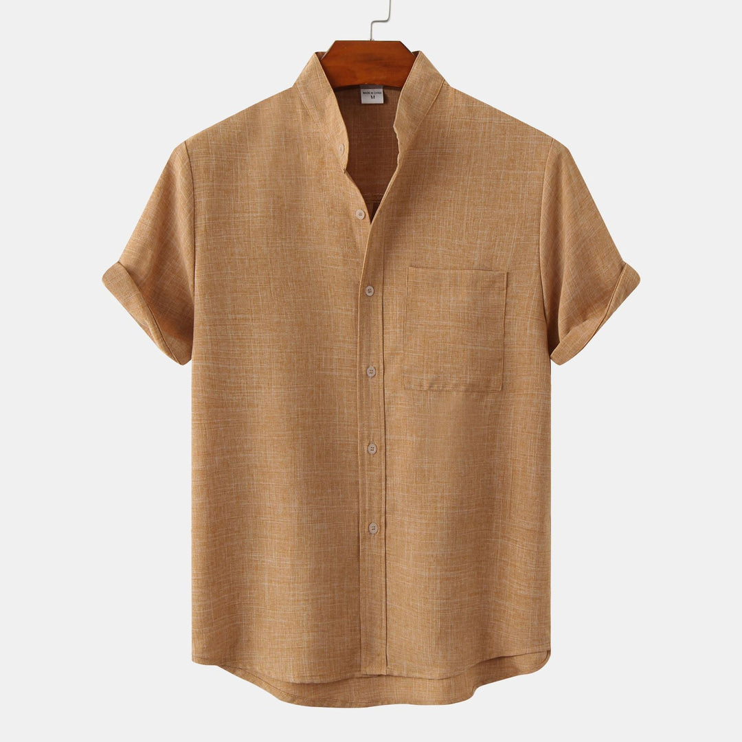 Azel | Camisa de algodón lisa con botones