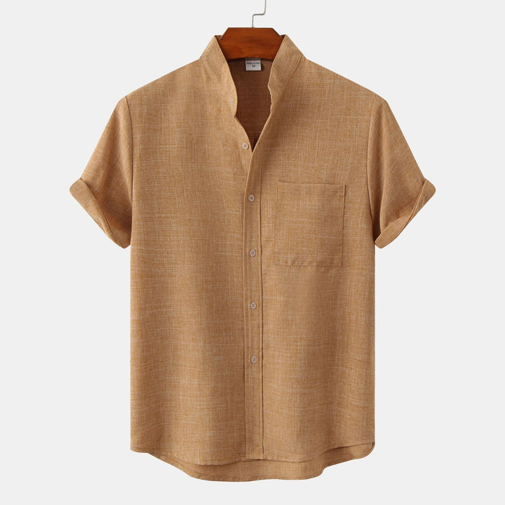 Azel | Camisa de algodón lisa con botones