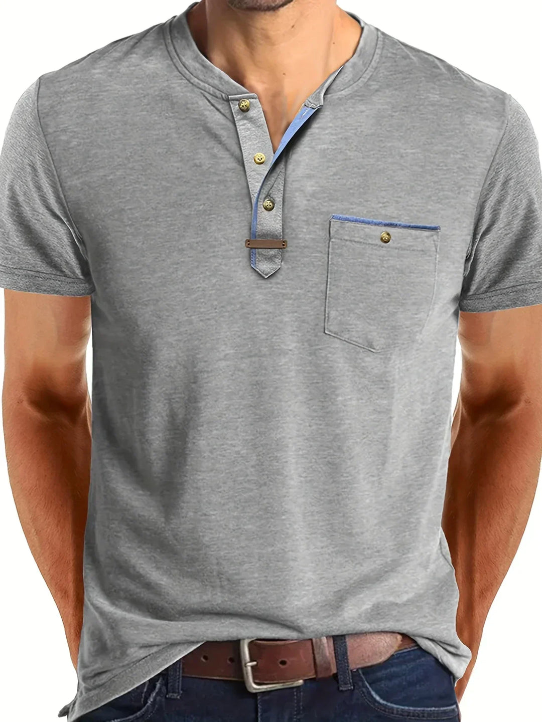 Azel | Camiseta de cuello redondo elegante con bolsillo