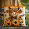 Bolso Acolchado - Vaca Highland y Girasoles