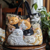 Bolso Acolchado Artesanal - Gatitos Dormidos