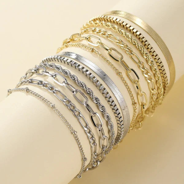 Set de pulseras 5 piezas en oro - Musa de Ibiza