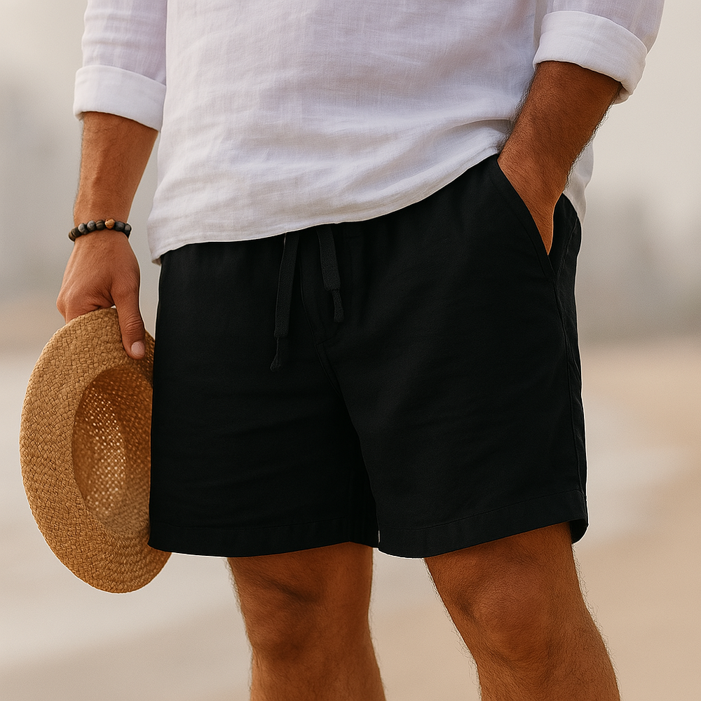 Tomás – Pantalones cortos elegantes de lino con cintura elástica - Musa de Ibiza