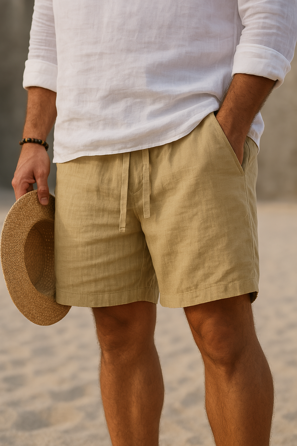 Azel | Pantalones cortos elegantes de lino con cintura elástica