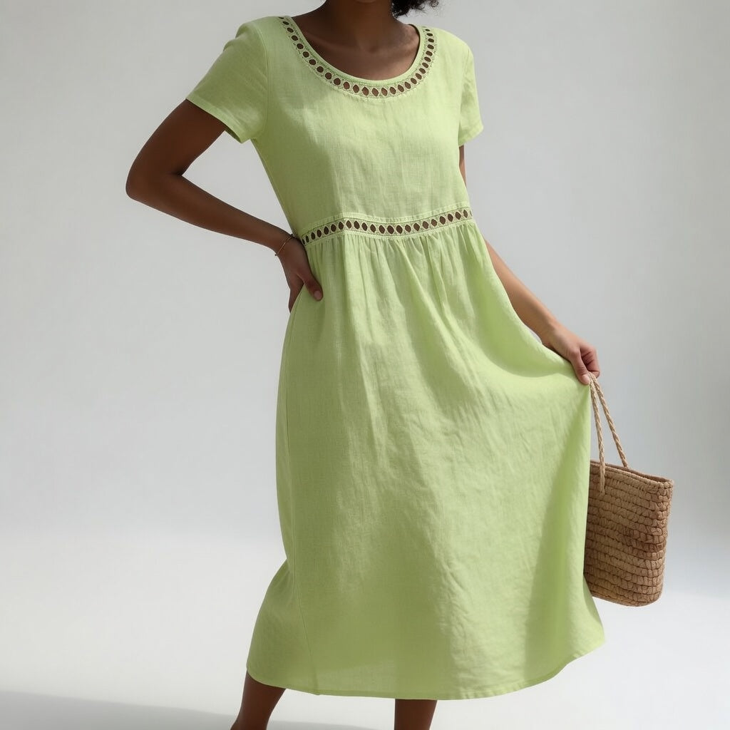 Alba | Vestido Bordado de Lino
