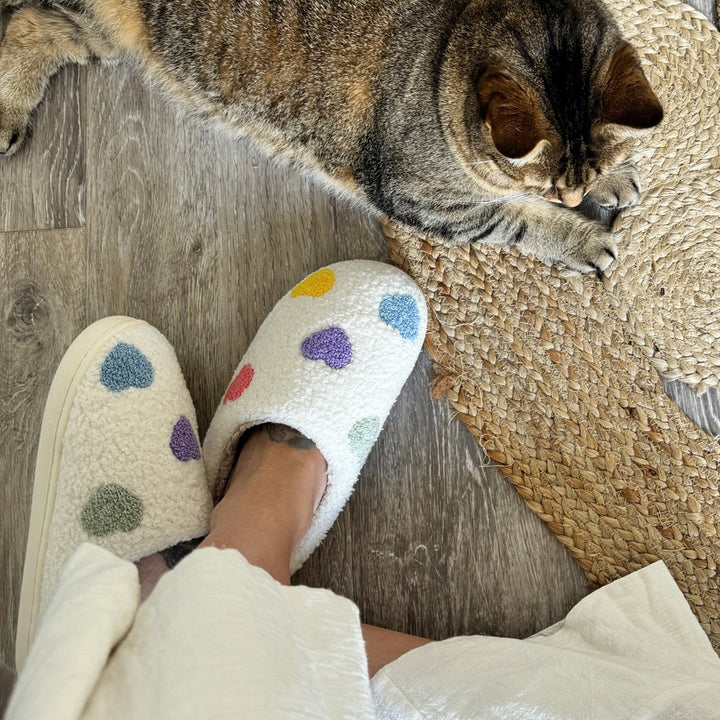 Catalina | Pantuflas Coloridas con Corazón