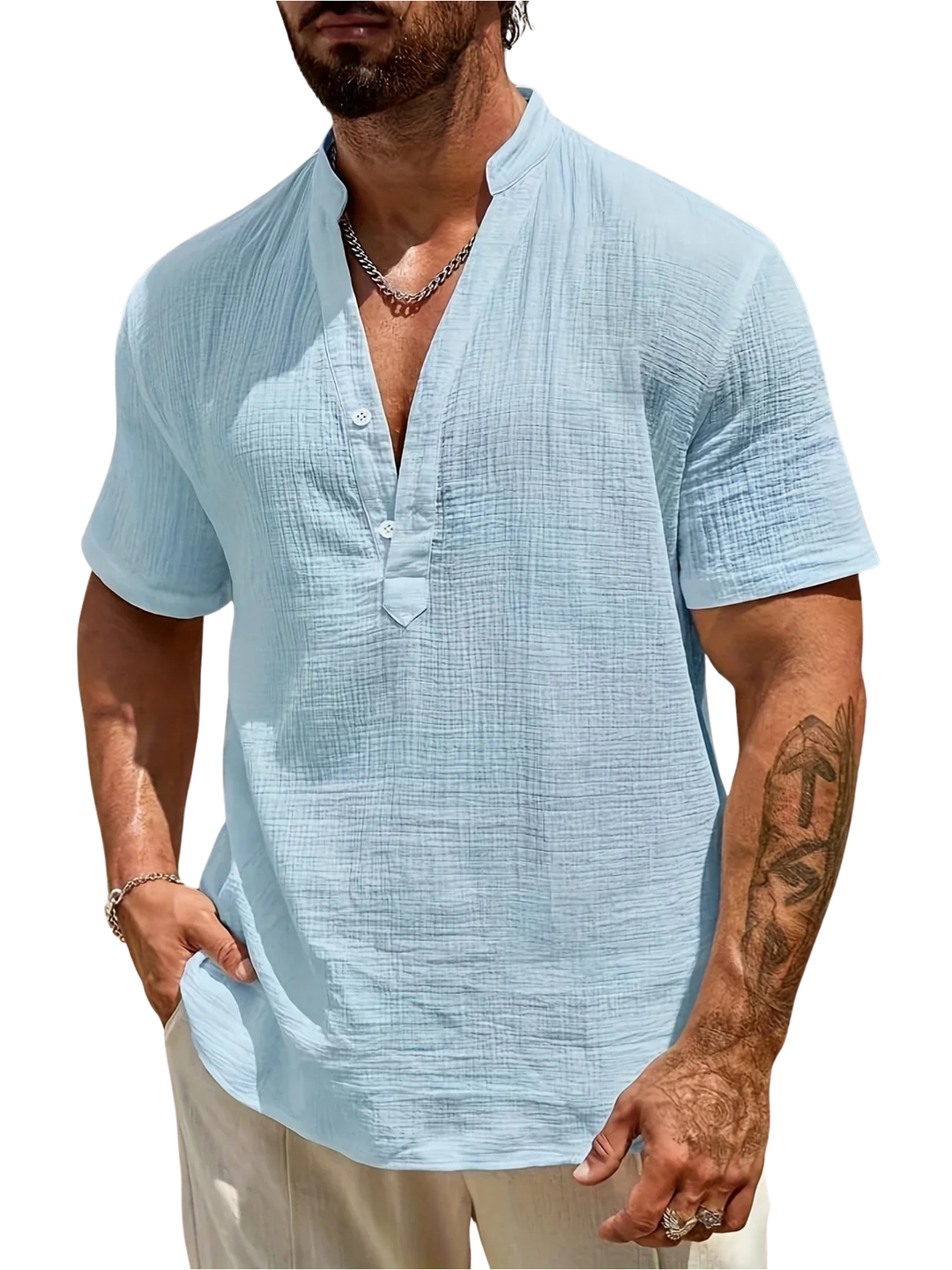 Emilio | Camisa de verano elegante con cuello alto