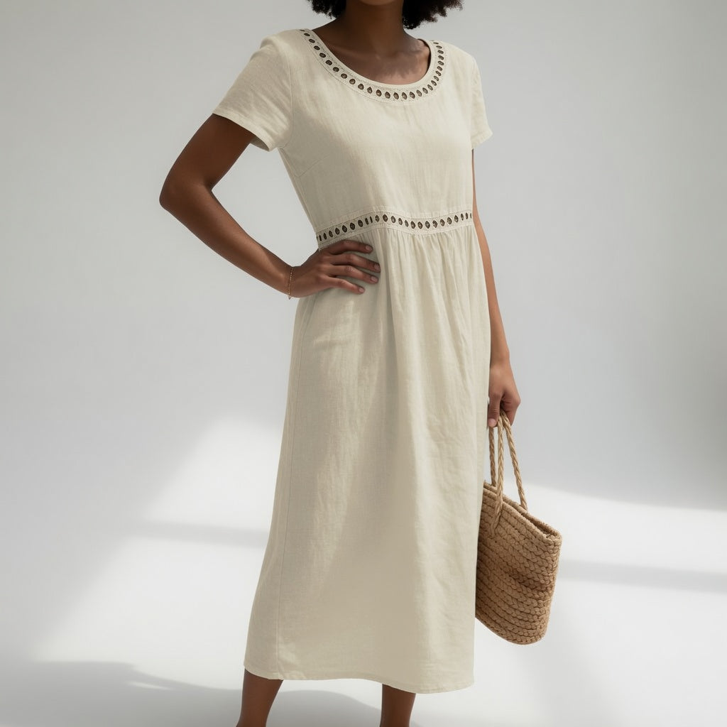 Alba | Vestido Bordado de Lino