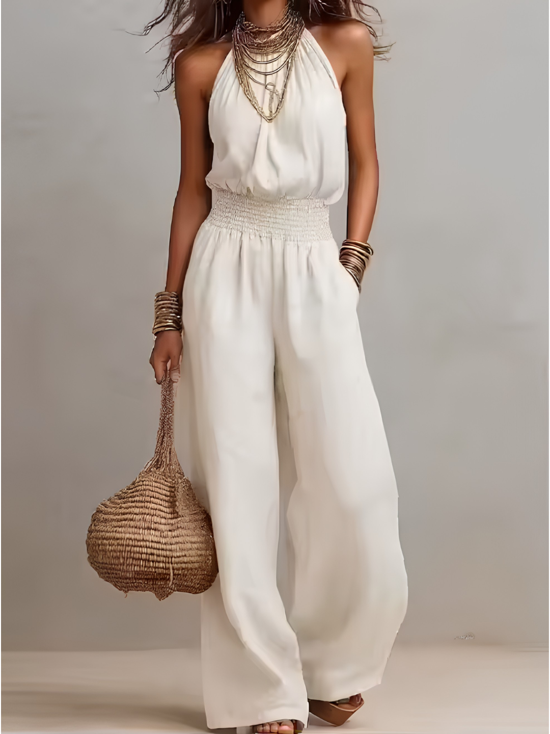 Valeria – Mono Elegante de Cuello Halter - Musa de Ibiza