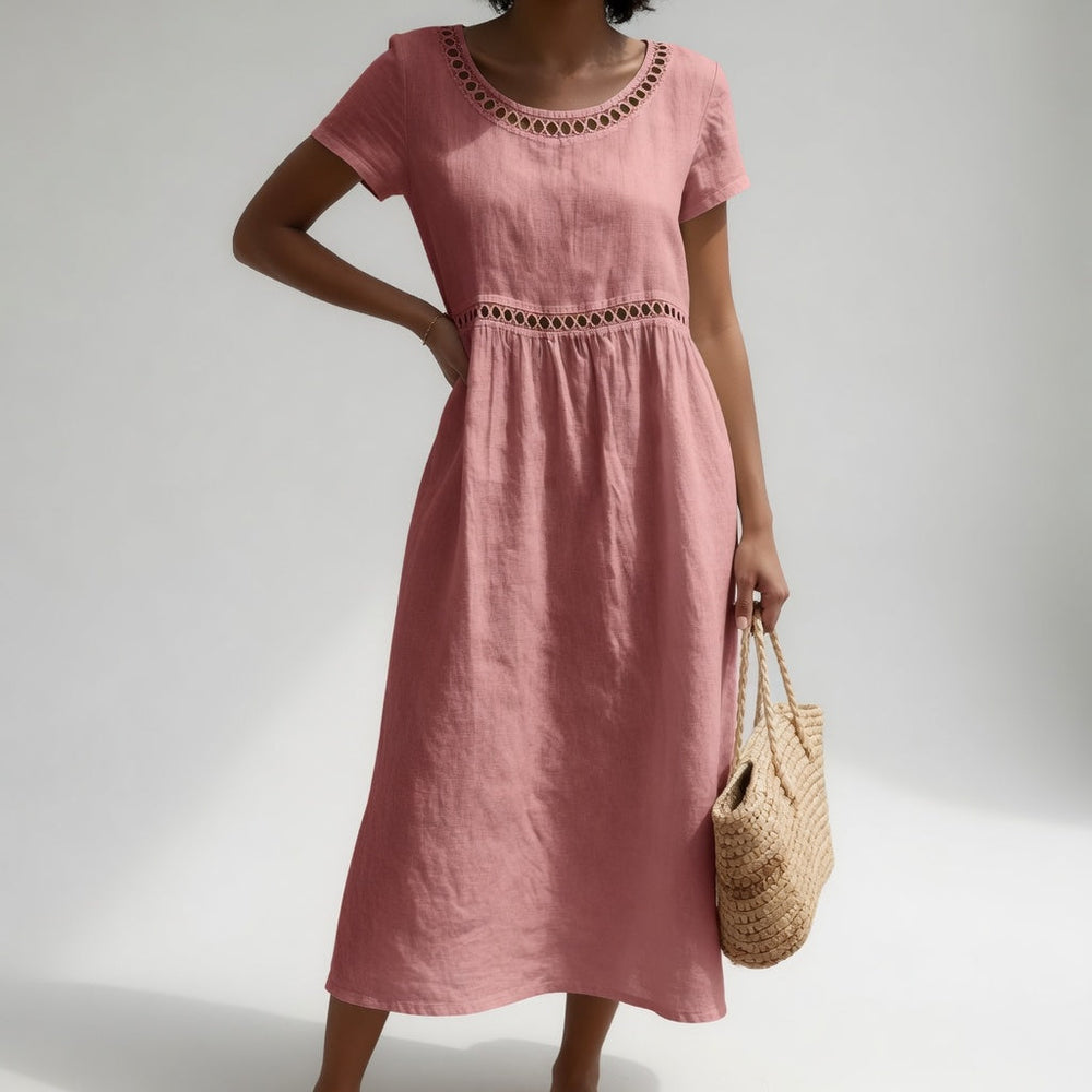 Silvana – Vestido Bordado de Lino - Musa de Ibiza