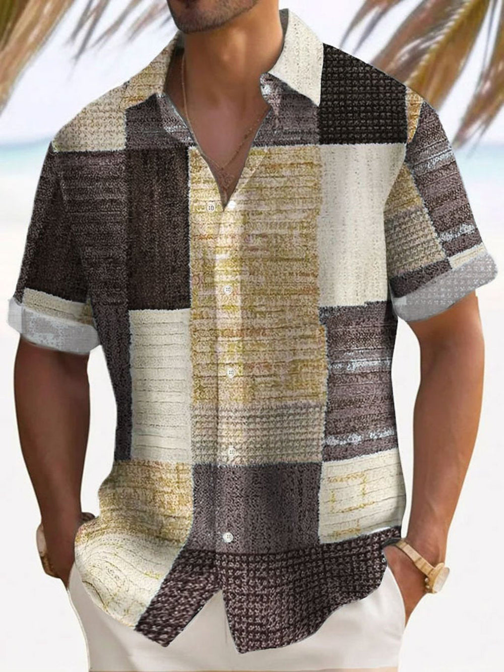 Facundo – Camisa elegante de manga corta Sevilla - Musa de Ibiza