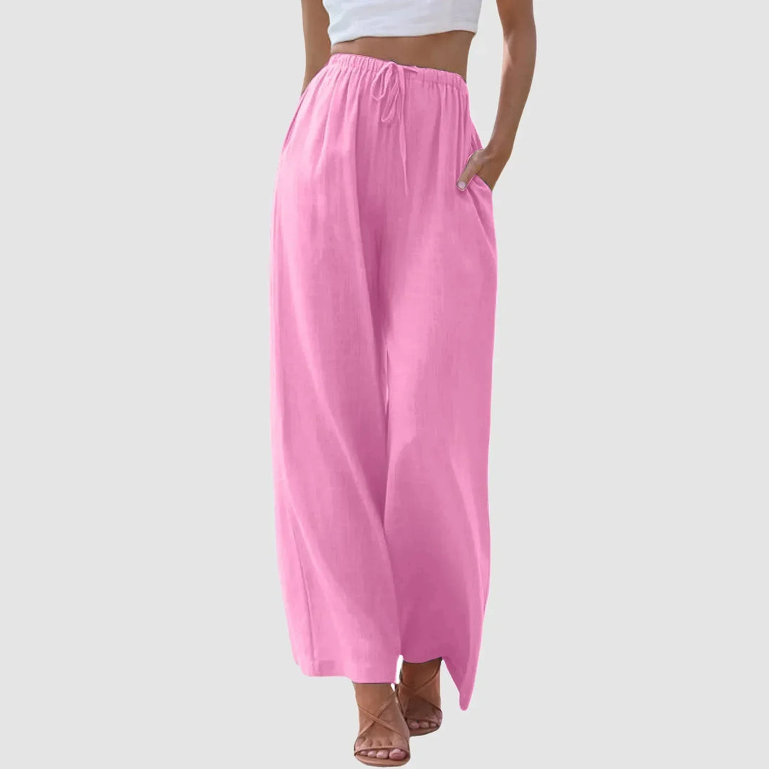 Blanca | Pantalón de talle alto con piernas anchas