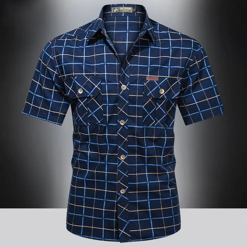 Fernando | Camisa elegante de manga corta a cuadros