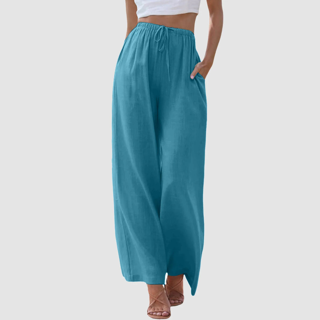 Blanca | Pantalón de talle alto con piernas anchas