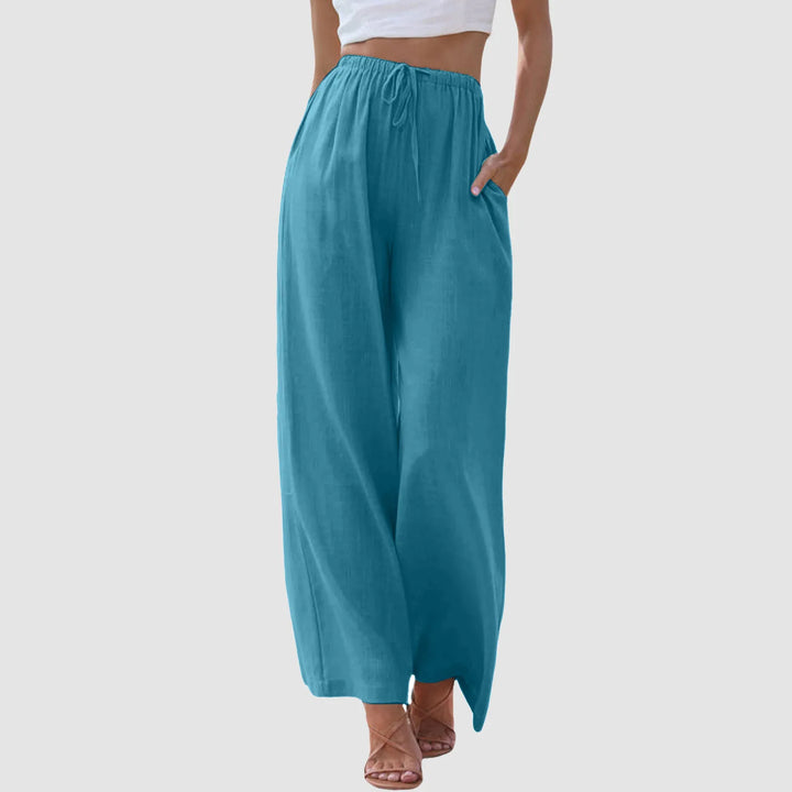 Blanca | Pantalón de talle alto con piernas anchas
