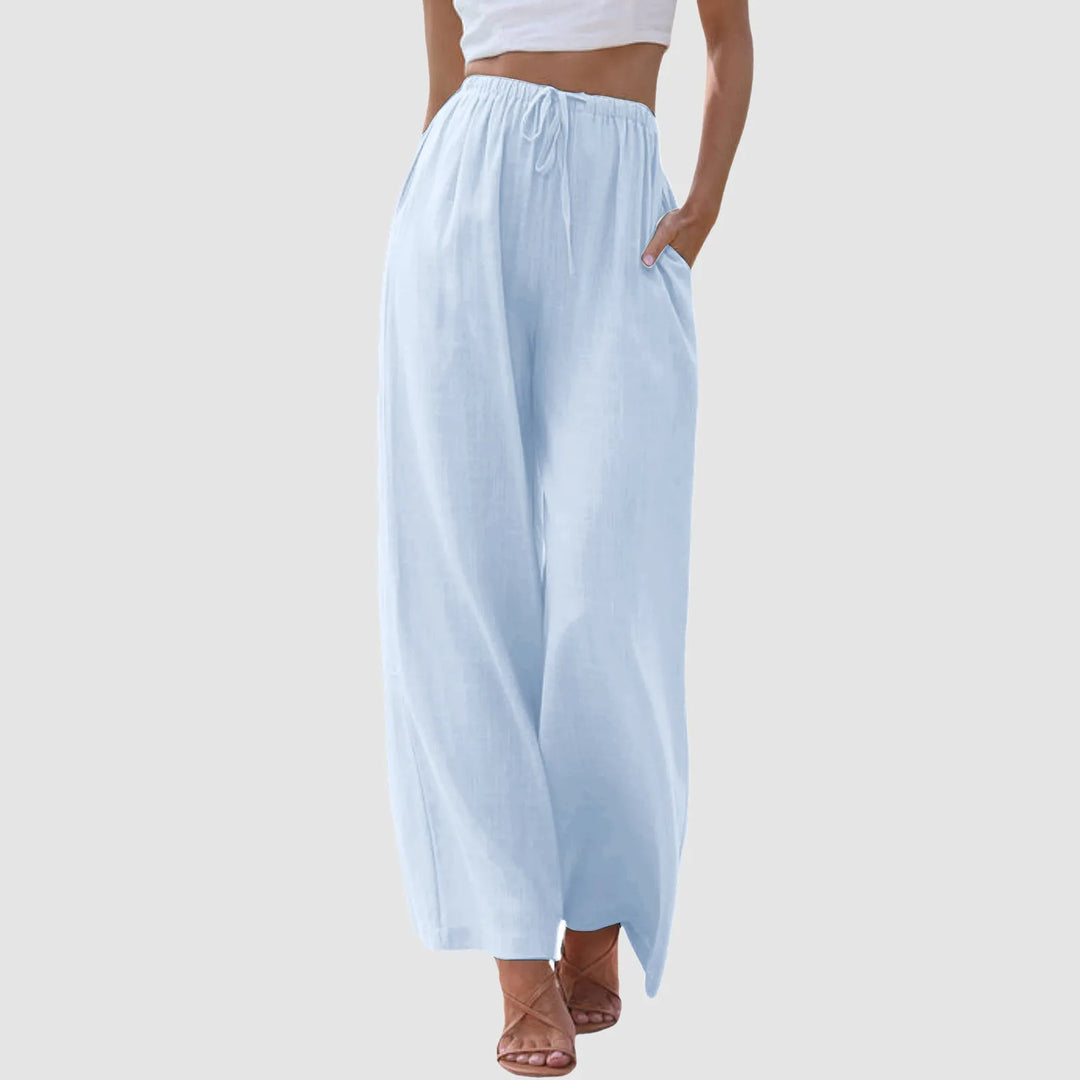 Blanca | Pantalón de talle alto con piernas anchas