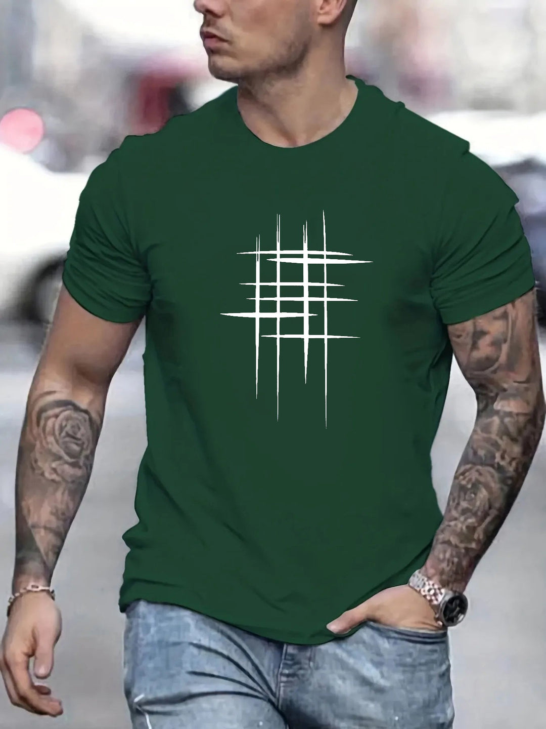 Azel | Camiseta elegante de cuello redondo con estampado gráfico