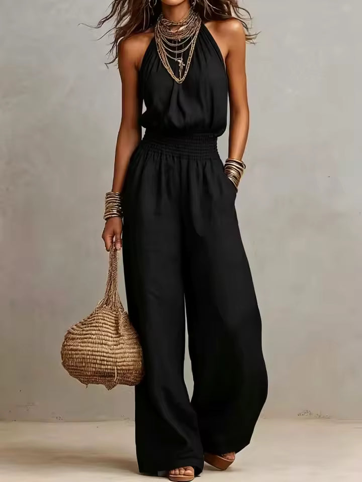 Valeria – Mono Elegante de Cuello Halter - Musa de Ibiza
