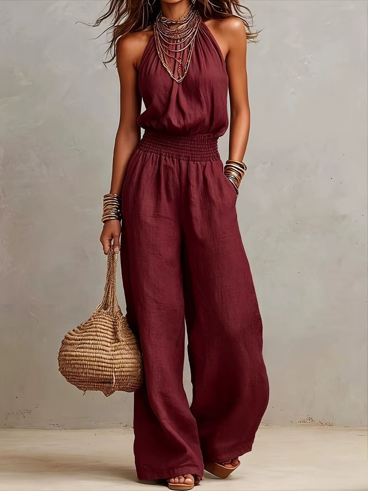 Valeria – Mono Elegante de Cuello Halter - Musa de Ibiza