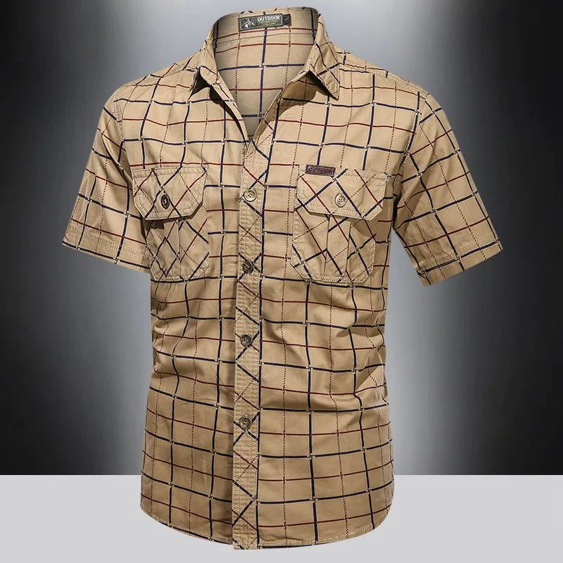 Fernando | Camisa elegante de manga corta a cuadros