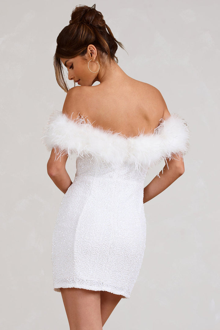Fernanda | Vestido de lentejuelas con plumas