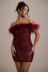 Fernanda™ – Vestido de lentejuelas con plumas