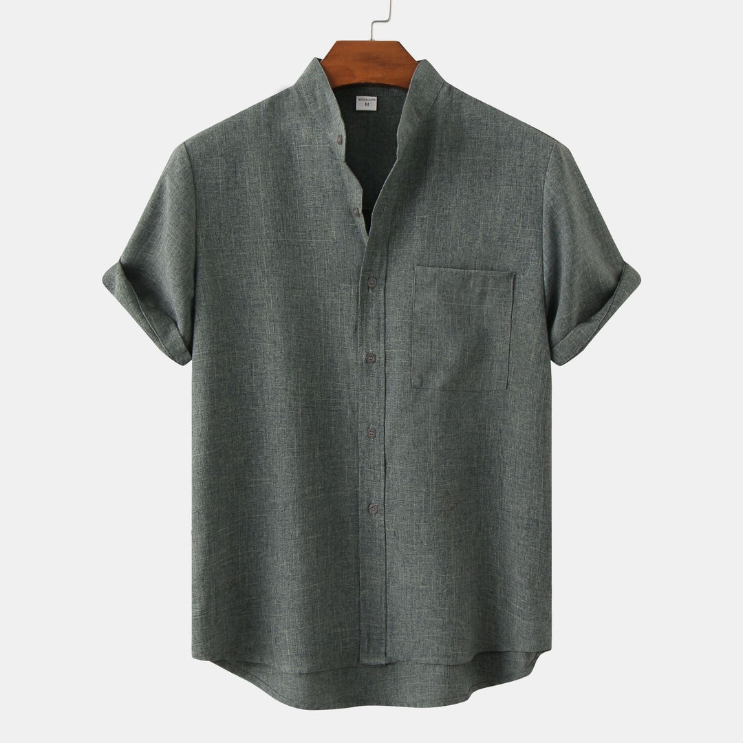 Azel | Camisa de algodón lisa con botones