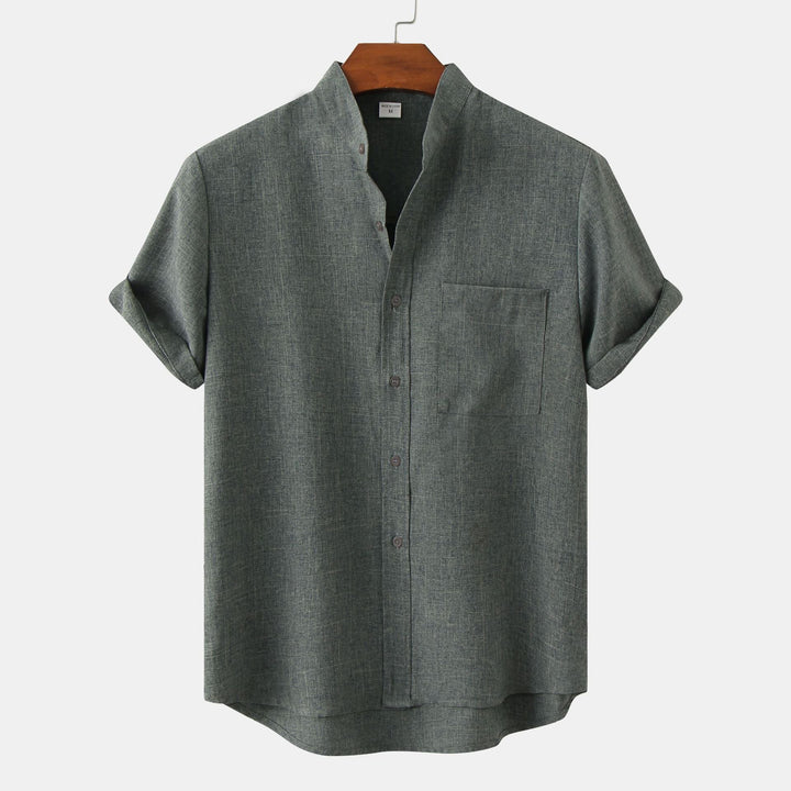 Azel | Camisa de algodón lisa con botones