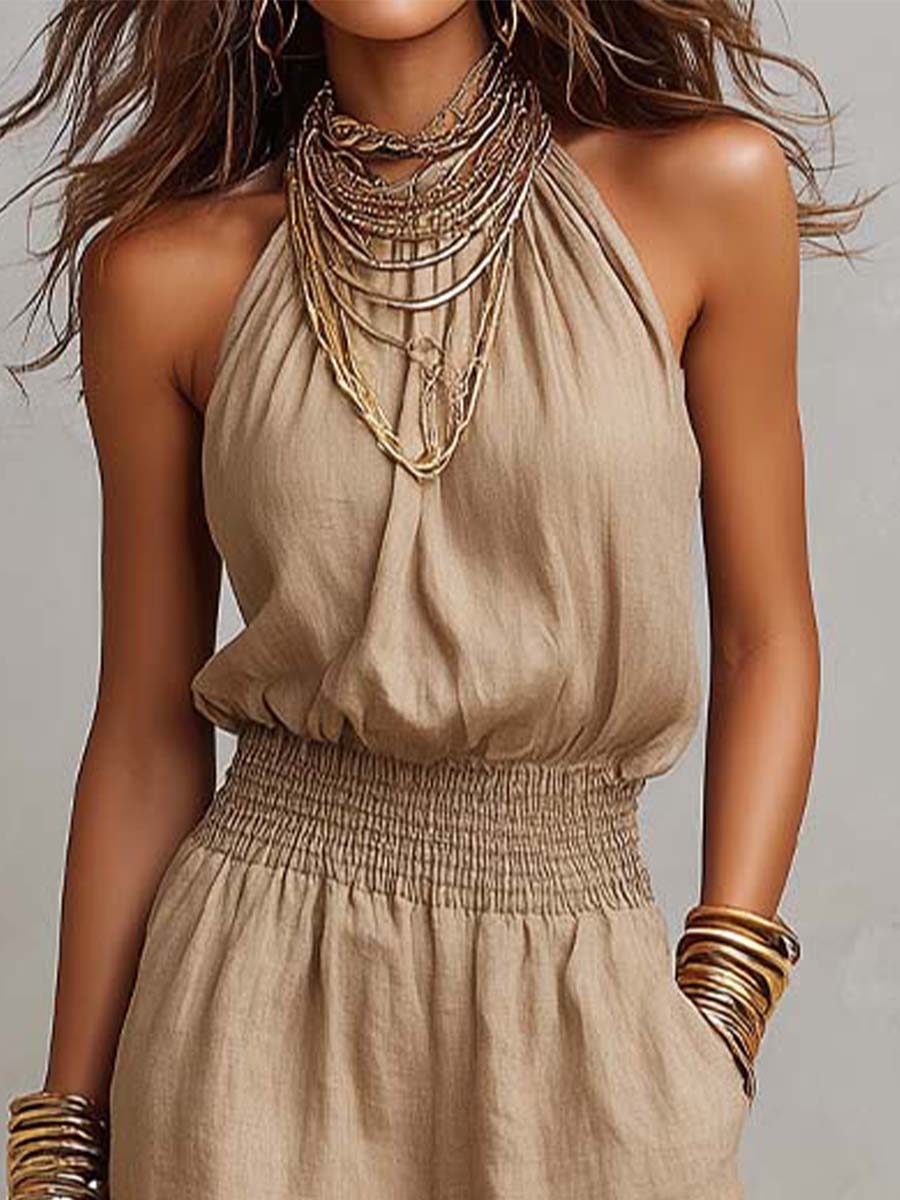 Valeria – Mono Elegante de Cuello Halter - Musa de Ibiza
