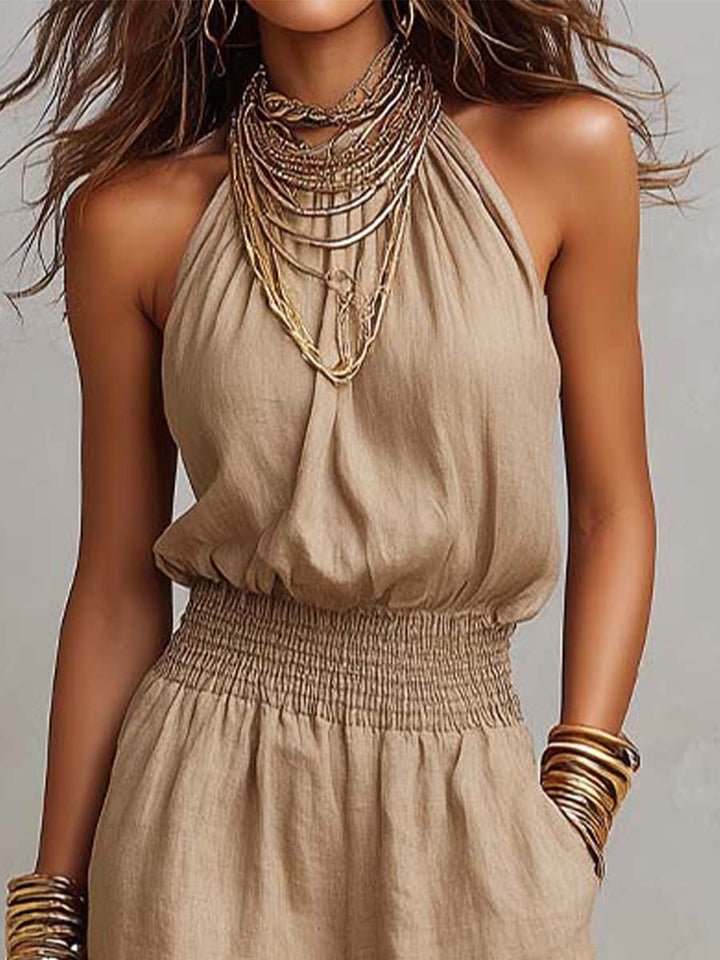 Valeria – Mono Elegante de Cuello Halter - Musa de Ibiza