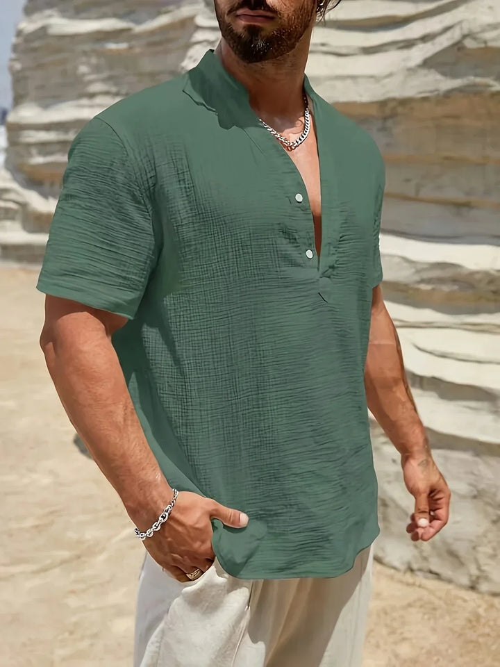 Emilio | Camisa de verano elegante con cuello alto