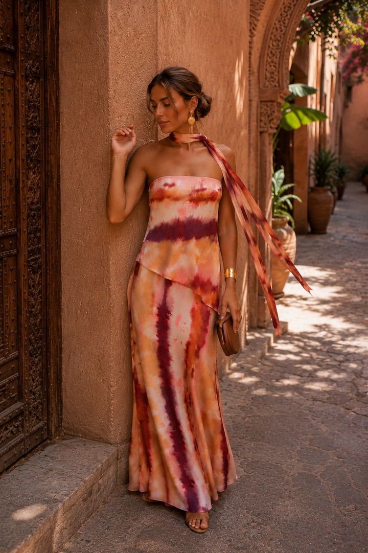 Carmen™ | Vestido Largo Estampado Palabra de Honor