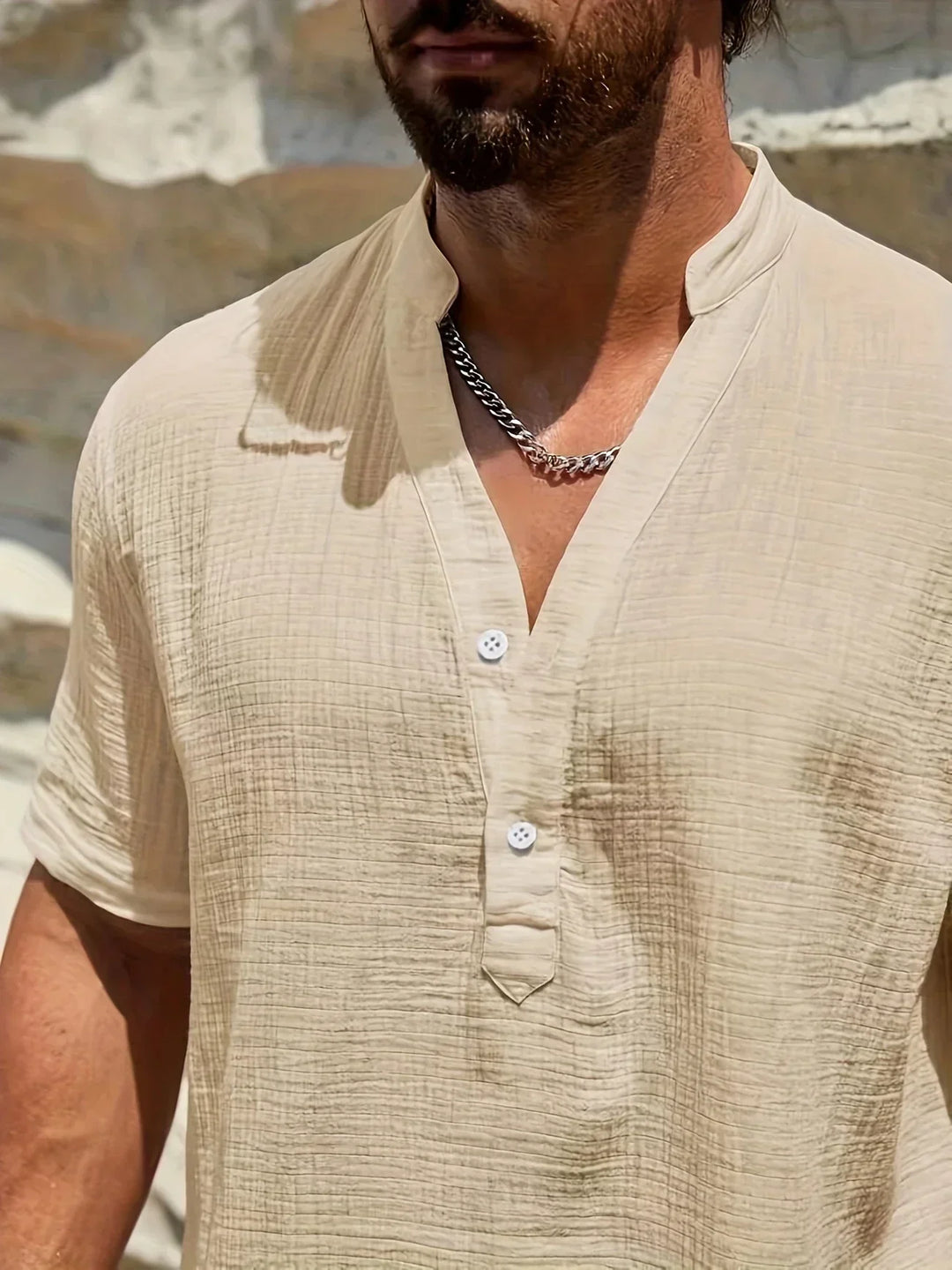 Emilio | Camisa de verano elegante con cuello alto