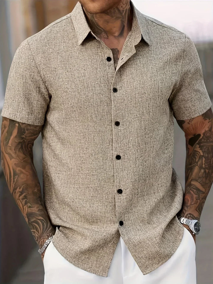 Ignacio | Camisa ligera de manga corta en mezcla de lino