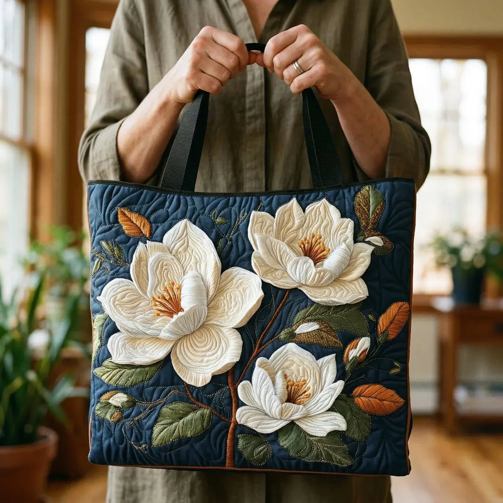 Bolso Acolchado Artesanal - Magnolia Delicada - Musa de Ibiza