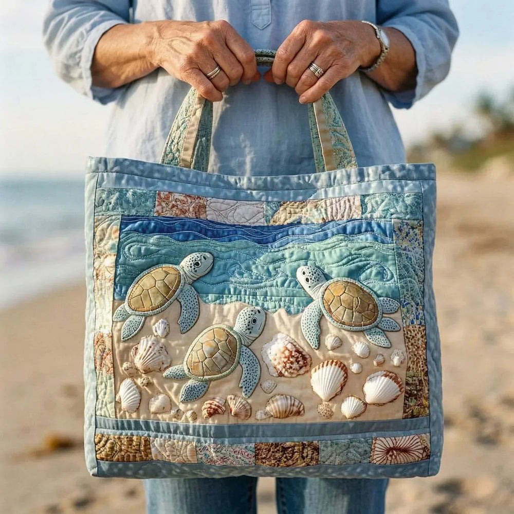 Bolso Acolchado Artesanal - Tortugas Marinas - Musa de Ibiza